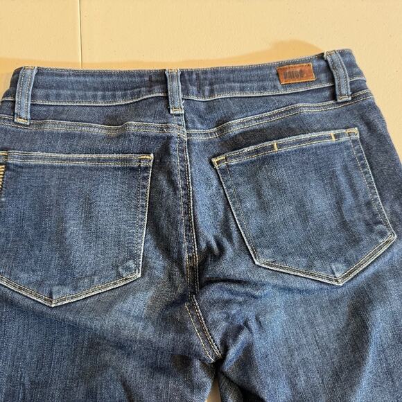 Paige womens jeans Verdugo ankle blue stretch denim cuffed raw hem Sz 27 US 4 - Picture 5 of 9